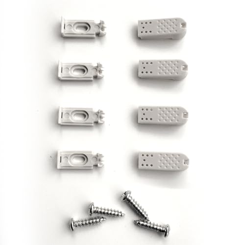 4Kit 8 Stück Plissee Ersatzteile klemmträger, Spannschuhe für verspannte Plissees, für Klebeträger und Stick & Fix Front Klebeplatten