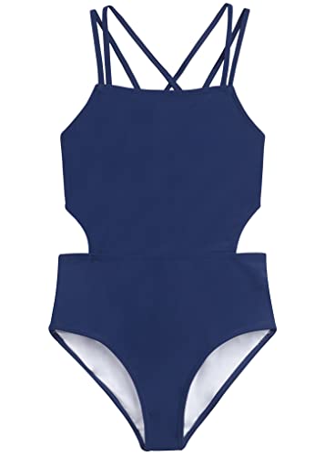 Image of Kanu Surf Girls' Beach Girl Sport Cut-Out One Piece Swimsuit