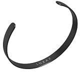 LUXAR,Bracciale da uomo in titanio,Bracciale minimalista in titanio massiccio, progettato per gli uomini, disponibile in misure medie e grandi,Esplora la collezione e Titanio, colore: Nero [Medio]