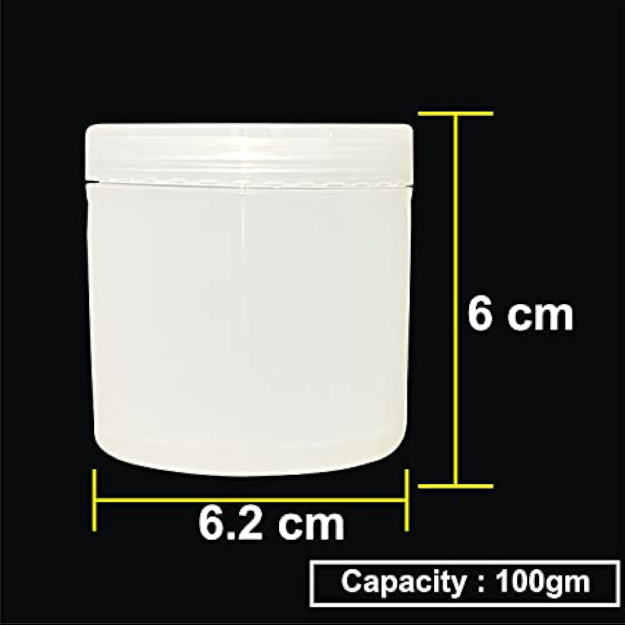 100gm Pearl White Pet Jars, Pack of 3