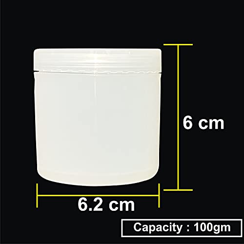Image of Zenvista Empty Cosmetic Containers, Acrylic Jars, Small Containers For Cosmetics, Lip Balm Containers, Pearl White Jar With Transparent Cap-100gm (Pack of5)