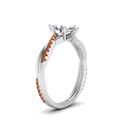 Image of 55Carat Choose Your Gemstone Dainty Infinity Twist Diamond CZ Ring Sterling Silver Marquise Shape Engagement Rings Everyday Jewelry Wedding Jewelry Handmade Gifts for Wife US Size 4 to 12