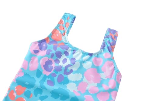 Image of Toddler Swimsuit Girl One Piece Rash Guard Tankini Bathing Suit Little Girls Sleeveless Quick Dry Swimwear 4-8 Years