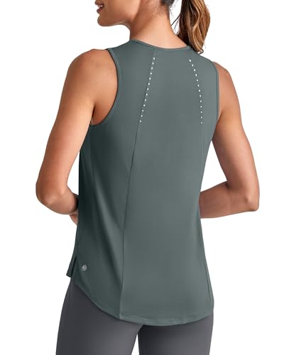 G4Free Lightweight Workout Tank Tops for Women High Neck Athletic Long Tanks Sleeveless Summer Running Gym Shirts