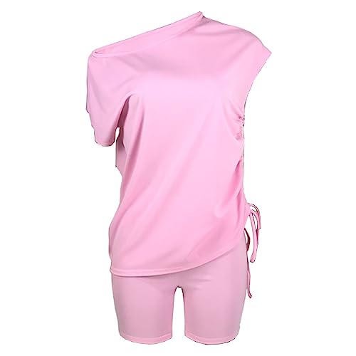 Conjunto feminino de 2 peças para motociclistas, moda casual, esportivo, cor sólida, conjunto de blu
