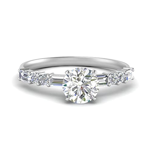 Bague de fiançailles en argent sterling et pierres scintillantes de haute joaillerie