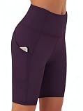 Persit Kurze Sporthose Damen, High Waist Radlerhose Sport Shorts Sommer Cycling Bike Leggins Dunkelbeere Neu L