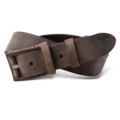 PEGAI Distressed Leather Belt for Men | Rustic Minimalist Handcrafted Leather Belt | Boone