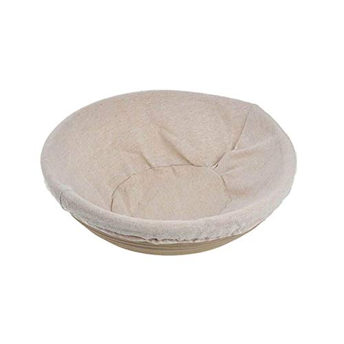 Bread Proofing Basket, Round Banneton Bowl Natural Rattan Proofing Baskets with Linen Liner for Professional, Home Bakers (10 Inch)