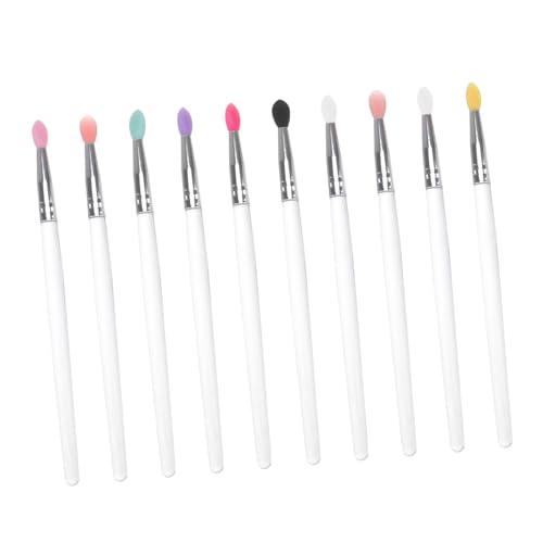 Gogogmee 10pcs Eye Shadow Brush Set Makeup Tool Eye Makeup Brush Roll Eyeshadow Assistant
