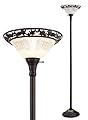Luvkczc Victorian Floor Lamp, 70" Elegant Standing Lamp with Alabaster Glass Shade, Metal Pole & Heavy Base, Vintage Tall Corner Lamp for Bedroom, Living Room, Office. No Bulbs (1 Head)