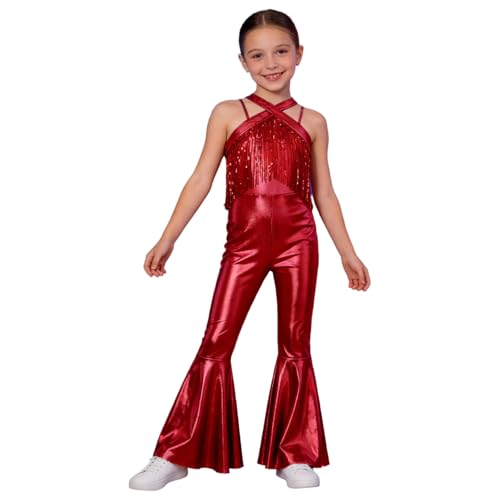 Mono para niña brillante con flecos metálicos para disfraces
