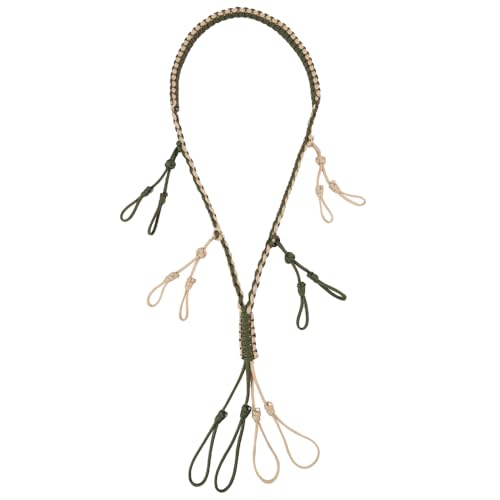 weryerker Braided Duck Call Lanyard Paracord Hunting Goose Calls with 12 Adjustable Loops Nylon Game Carrier Lanyard（Army Green）