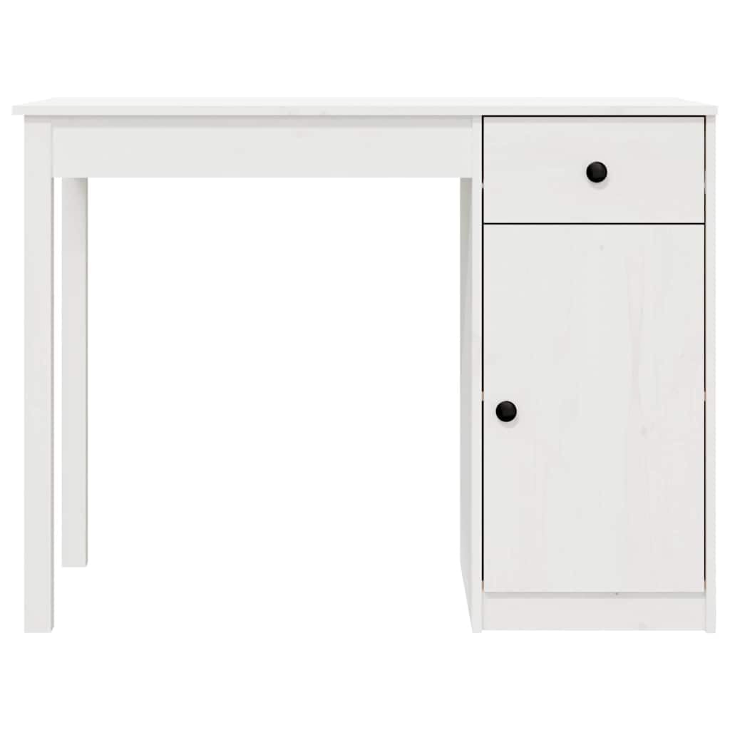 Biurko białe 100x50x75 cm lite drewno sosnowe
