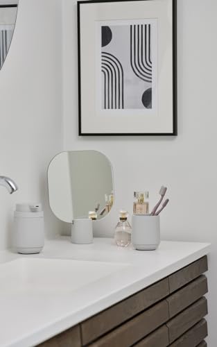 Image of Zone Denmark Nova One Toothbrush Mug- Revitalize Your Daily Routine with Scandinavian Elegance and Practicality Unite in This Sleek and Modern Bathroom Accessory- (Soft Grey)