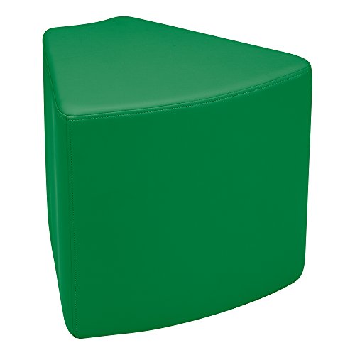 Image of Sprogs 18 inch H Structured Wedge Stool -Flexible Modular Collaborative Soft Seating for Office, Home, Lounge and School Classrooms with Durable Frame & Set of 2 inch Legs Add-on - Green