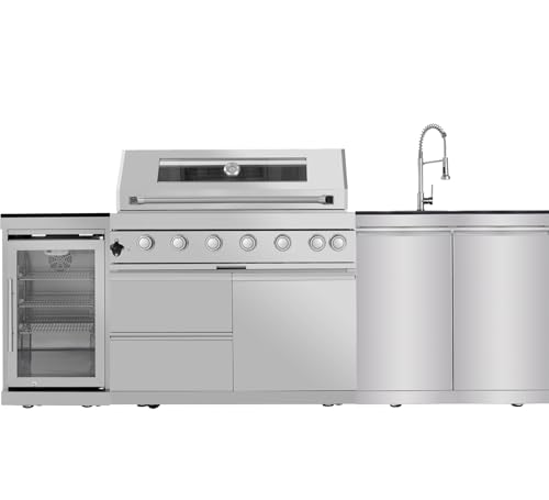 6 Burner Outdoor Kitchen Island Grill, 85000 BTU Deluxe