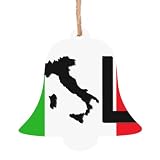 Adornos de madera de Navidad para decoración de árbol, bandera de Italia, mapa italiano, decoración para colgar en el árbol de Navidad, decoración del hogar (forma de muñeco de nieve)