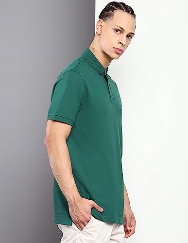 Image of Tommy Hilfiger Solid Regular fit Cotton Polo t-Shirt
