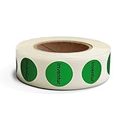 Betriebsausstattung24 Inventuretiketten "Inventur" - 500 Stück auf Rolle - Durchmesser: 3,0 cm Ø - Farbe: Grün - Material: Haftpapier - Inventuraufkleber - Organisationsetiketten