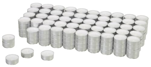 Teelichter Großpackung 12 aro Teelichter/Kerze, weiß, ohne Duft, 200 Stück, 4 Stunden...