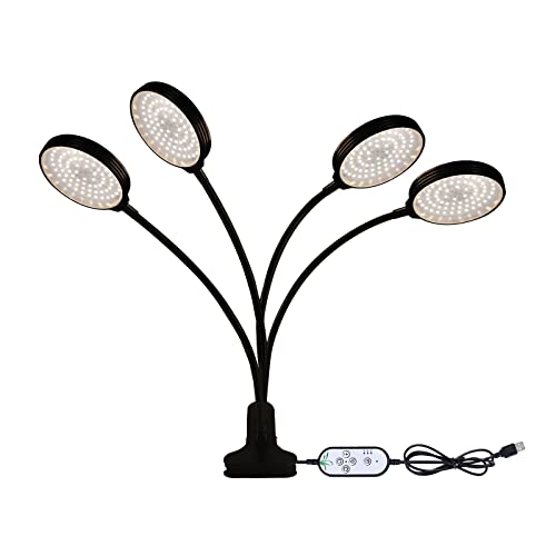 Ejoyous Lámpara de Planta LED Spectrum Full Sun Lights 5 Niveles de Brillo 4/8/12H Temporizador con y Junta Flexible para Hidroculturas de Invernadero Plantas de Interior (Tipo 4)
