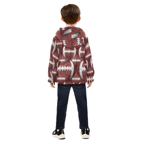 CHIFIGNO Brown Football Boy Warm Comfy Fleece Outerwear Jackets with Polar Fleece Lining 3T4