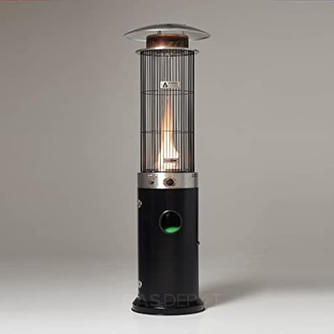REALGLOW Spiral Flame Gas Patio Heater 13.5KW (Black with Black Cover) Cover