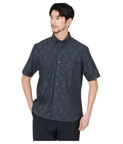 [ニューヨーカー] ショートスリーブ バタフライジャカード 半袖ショートボタンダウンシャツ メンズ 11778743 ダークグレー S