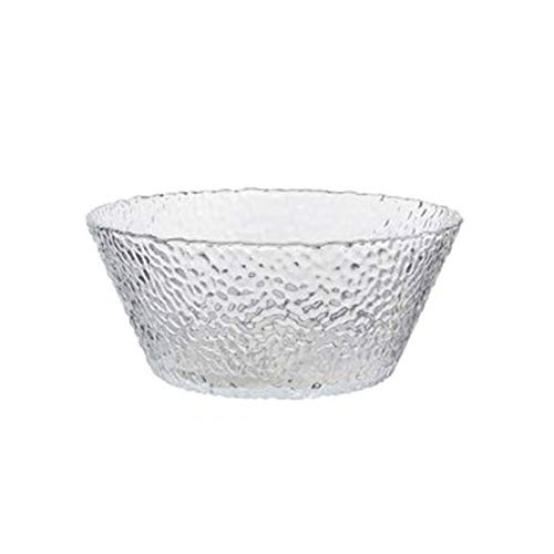Bol Bol de Verre Transparent Bol de la Salade de légumes à la Maison Grand Petit déjeuner Dessert Vaisselle Bol Fruit Bol Fournitures.Bol à Riz Familial. (Color : White)