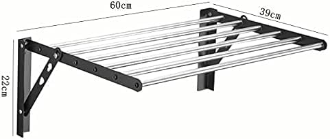 Heavy Duty Adjustable Stainless Steel Wall-Mounted Clothes Drying Rack - Collapsible Space Saver for Indoor/Outdoor Use, 60cm, Durable and Rust-Resistant