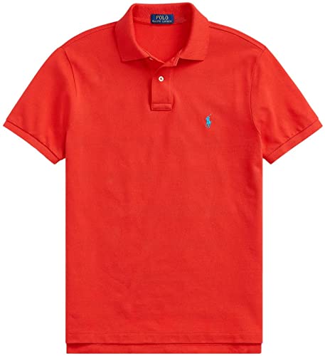 Image of Polo Ralph Lauren Men Custom Fit Mesh Pony Logo Shirt (XXL, AfricanRed)