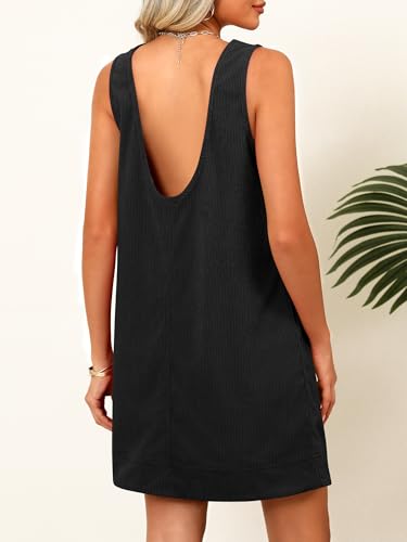 Caracilia Women Fall Dress 2025 Corduroy Overall Pinafore Skirtall Jumper Dresses with Pockets4