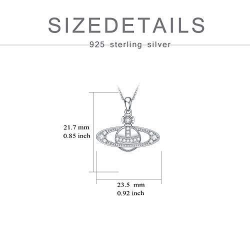 LILALO Sterling Silver Saturn Necklace Opal Moonstone Planet Saturn Jewelry Gifts for Women Teens Birthday4