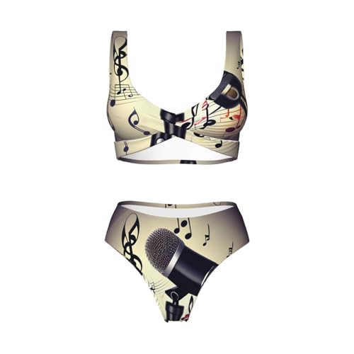 Ensemble bikini microphone et note de musique : effet ventre plat - 4