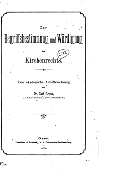 Paperback Zur Begriffsbestimmung und Würdigung des Kirchenrechts [German] Book