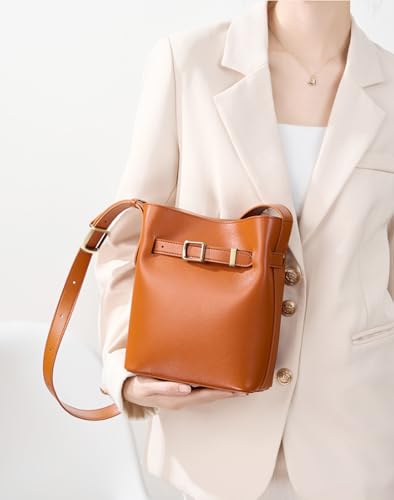 Vintage Women's Shoulder Bag Bucket Bag Vintage Top Layer Crossbody Bag Women's Shoulder Crossbody Bag2