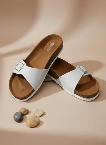 Image of LYDC LONDON Women's Sandals. Lightweight stylish and comfortable flat sandals for office wear and gatherings. Orthopaedic and flat foot friendly. Doctor trusted timeless fashion sandals for women with modern appeal