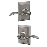 Schlage F40 ACC 619 ADD Accent Door Lever with Addison Trim, Bed & Bath Privacy Lock, Satin Nickel