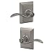 Schlage F40ACC619ADD Addison Collection Accent Privacy Lever, Satin Nickel