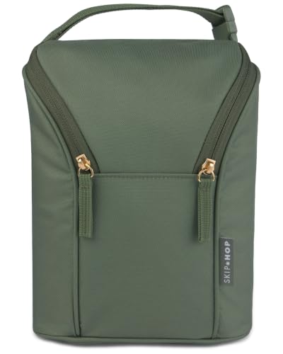 Image of Skip Hop Insulated Bottle Bag Holds 2 Bottles Includes Freezer Pack, Sage