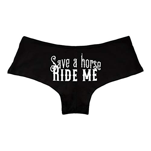 Save A Horse Ride Me Women's Boyshort Underwear Panties - Black Medium #TOP24
