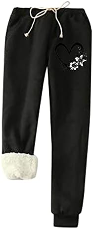 Sweatpants for Women UK Over Size Promotion Fleece-Lined Joggers Winter Warm Trousers Loose Fit Bottoms Comfy Solid Color Track Pants with Pockets Workout Fitness Wear Size Small-5XL