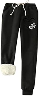 Sweatpants for Women UK Over Size Promotion Fleece-Lined Joggers Winter Warm Trousers Loose Fit Bottoms Comfy Solid Color Track Pants with Pockets Workout Fitness Wear Size Small-5XL