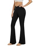 BLONGW Flared Yoga Pants for Women High Waisted Bootcut Leggings with Pockets – Soft Stretchy Black Trousers for Gym, Lounge & Everyday Comfort
