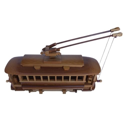 [順次発送]チンチン電車 竹製 23x6xh12(17)cm 工芸品 インテリア 手作り 電車 路面電車 置物
