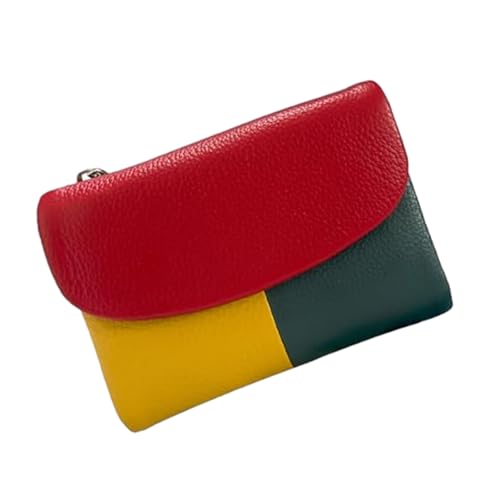 Unisex Pebble Real Leather Rfid Wallet (Contrast color - red)