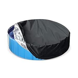 opvouwbare stofkap voor zwembad, hond huisdier bad zwembadafdekking, ronde zwembadstofkap met elastische zoomkabel, zomer herbruikbare opvouwbare regendichte stof ronde hoes voor buiten, zwart