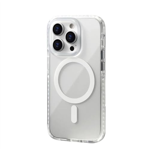 Coque iPhone 14 Pro ENILSA transparente avec charge magnétique FH Blanc