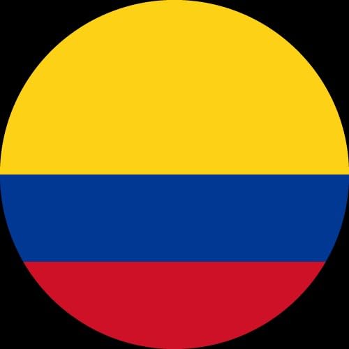 Image of Set of 5 National Flag Themed Sticker Decal of Flag, Country Map, Circular Shape, Heart Shape and with USA Flag for Car, Phone, Laptop, Mug, Bottle, Textbooks (Colombia)